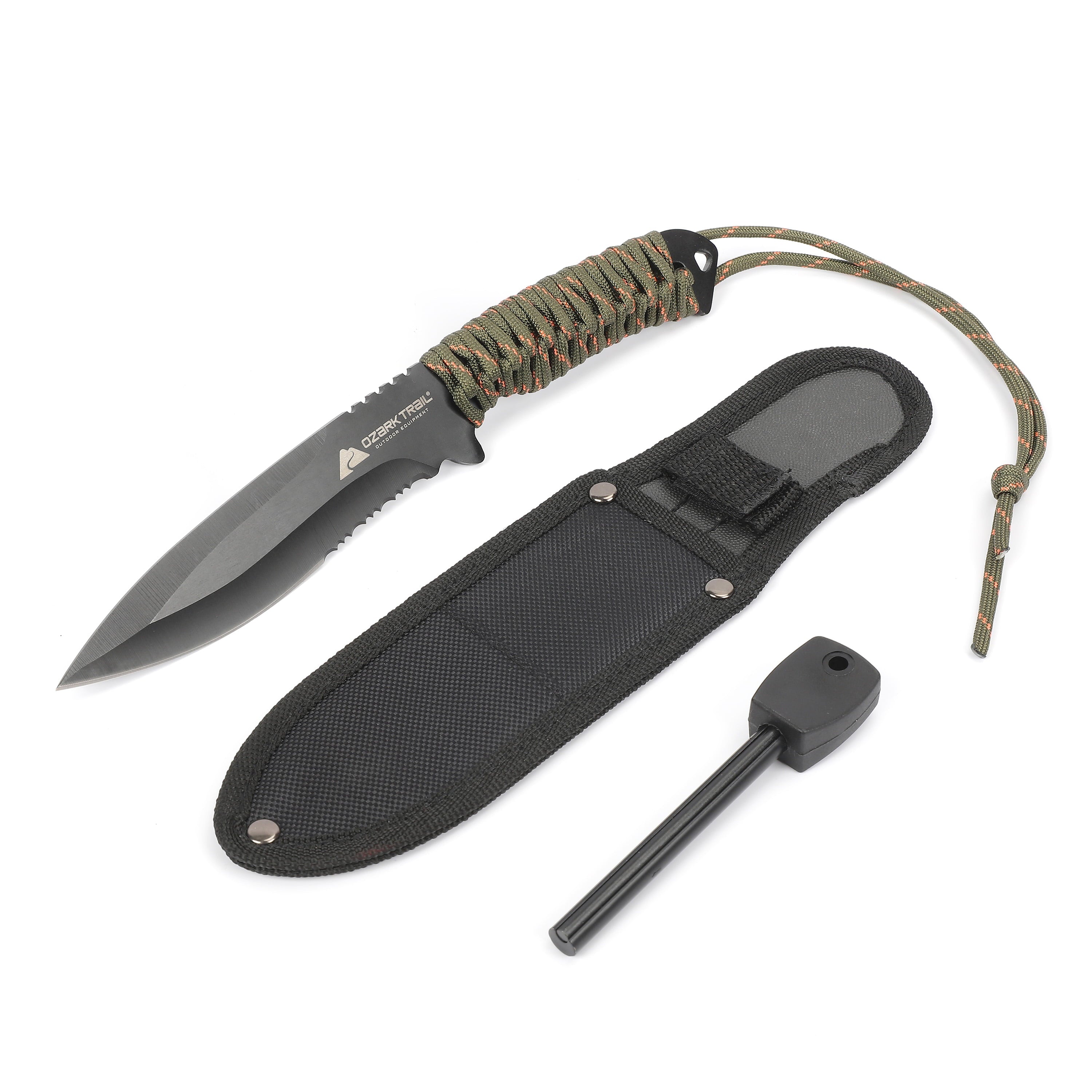 Ozark Trail Stainless Steel Paracord Knife with Fire Starter, Model 50 –  HardGrizzly
