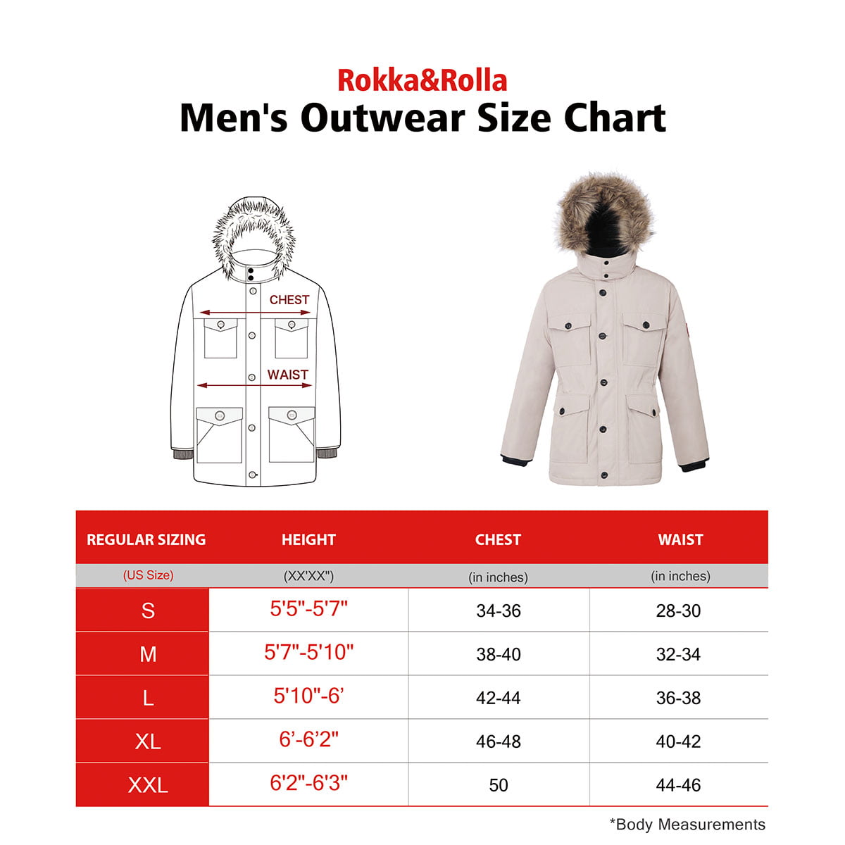 Rokka&Rolla Men's Water-Resistant Heavyweight Puffer Jacket Hooded Winter  Coat at  Men's Clothing store