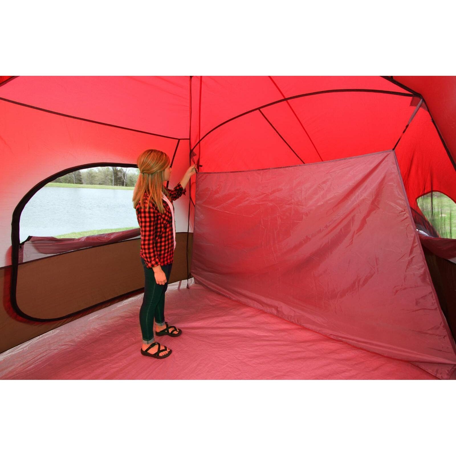 Ozark Trail Hazel Creek 12 Person Cabin Tent, 3 Rooms, Green – HardGrizzly