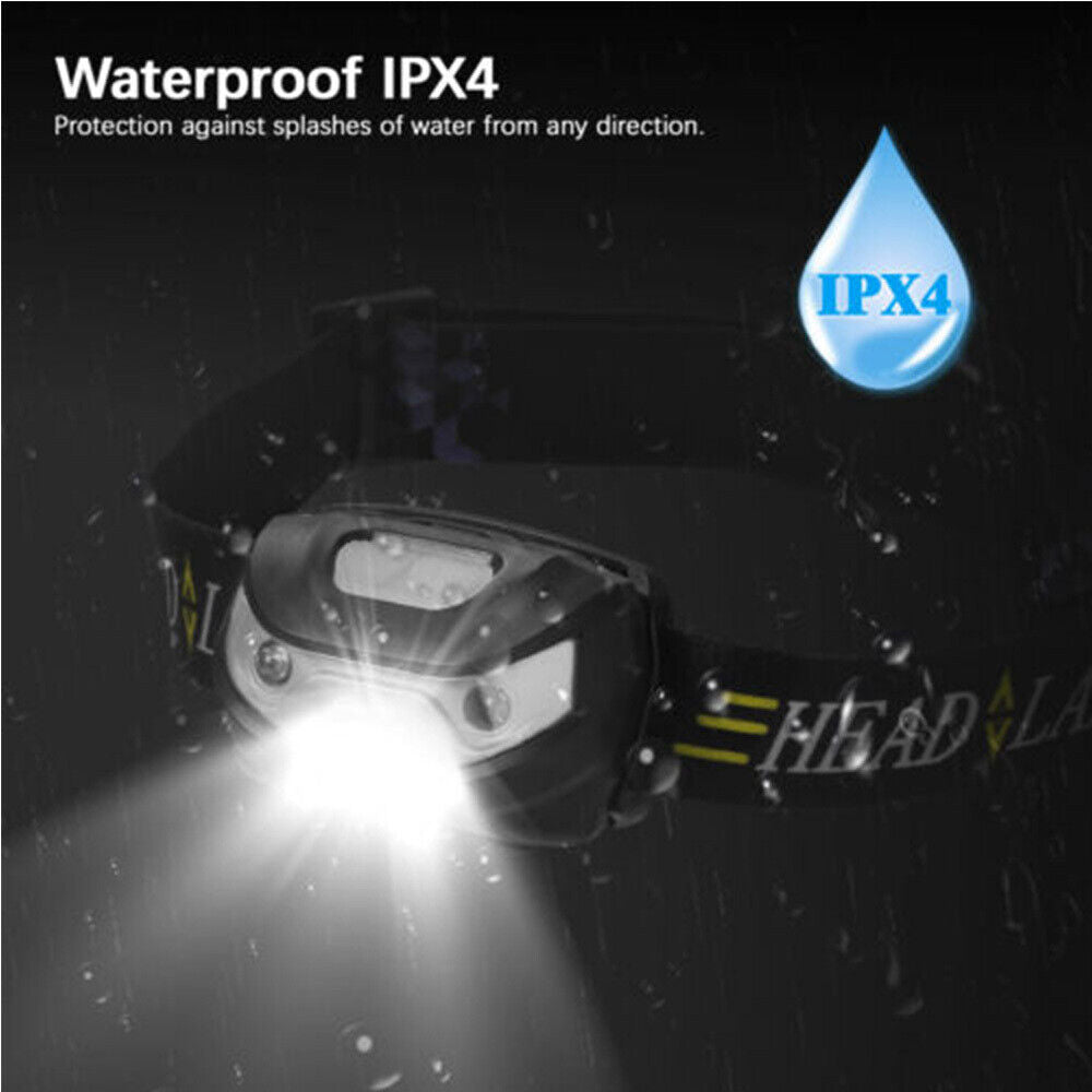 Xhy HeadLamp Rechargeable, Waterproof Super Bright Motion Sensor LED Headlight