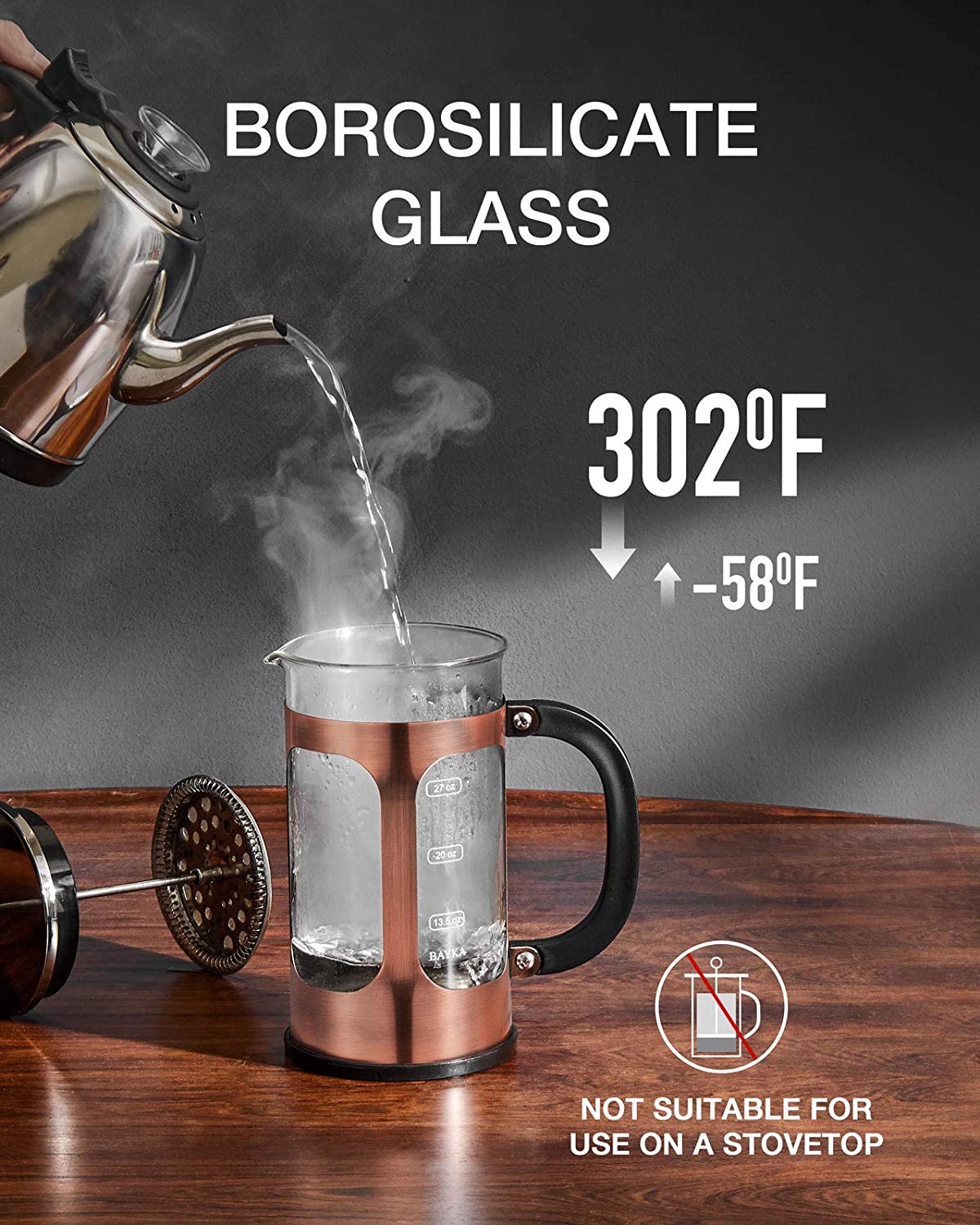 Bodum Brazil French Press Coffee Maker with Borosilicate Glass Carafe, 51  Ounce, Black 