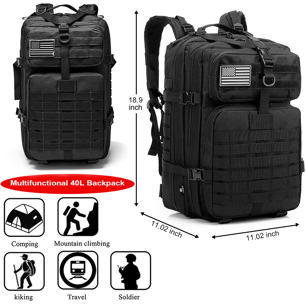 Men Hiking Expandable Backpack Large Capacity Tactical Military Backpack  Waterproof Breathable for Outdoor Sports/Camping/Hiking