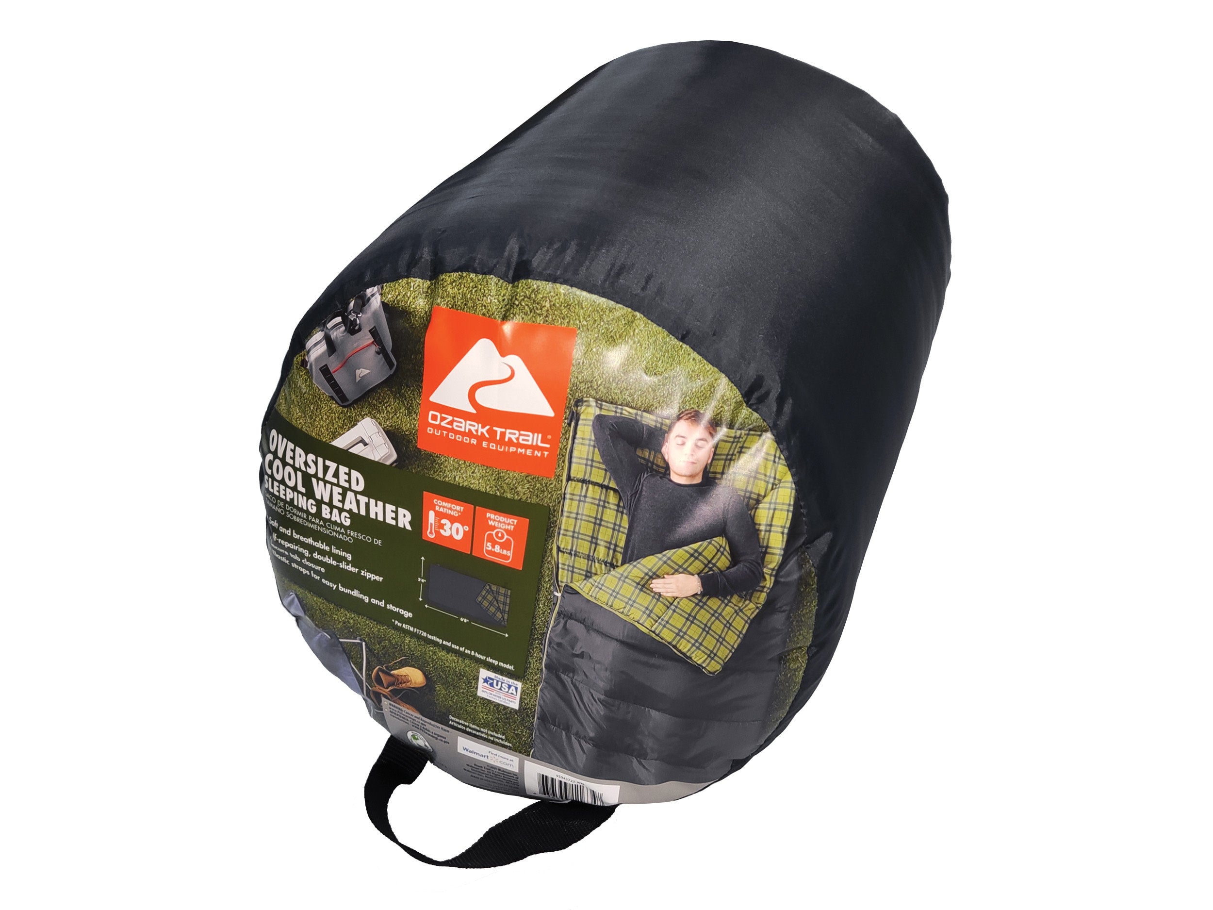 Ozark Trail Oversized 30-Degree Cool Weather Sleeping Bag, Gray, 40x8 –  HardGrizzly